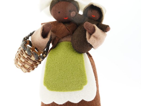 Ambrosius Mother Earth With Basket & Seed Baby Brown Hair Black Skin