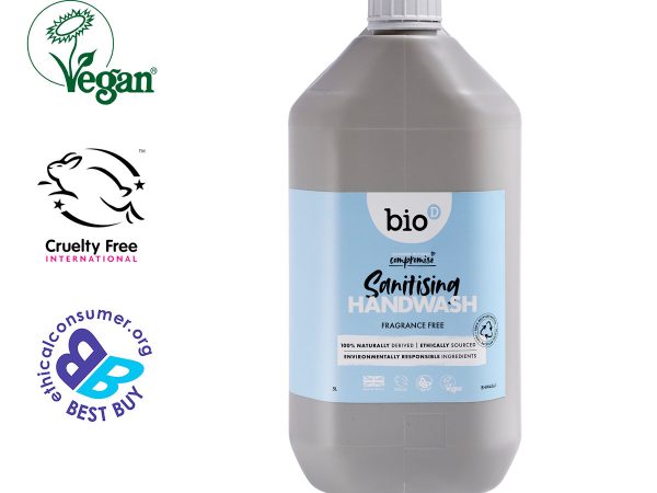 Bio-D Fragrance Free Sanitising Hand Wash 5L