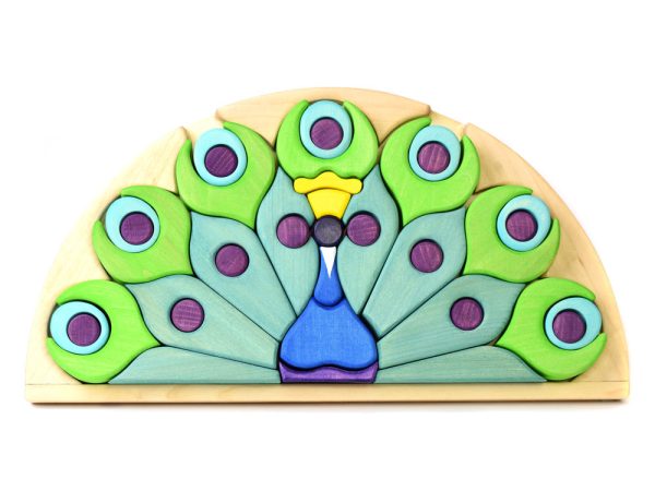 Bumbu Handmade Wooden Peacock Slotting Puzzle