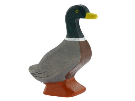 Bumbu Handmade Wooden Mallard Duck Toy - Head Up