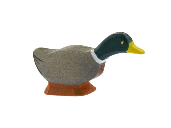 Bumbu Handmade Wooden Mallard Duck Toy - Head Down