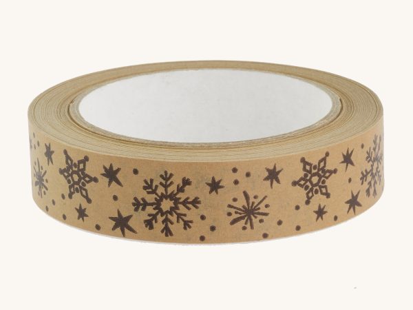 Babipur Kraft Eco Paper Tape - Snowflakes