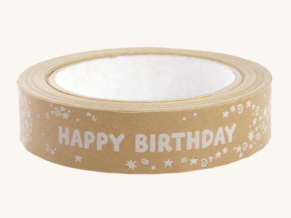 Babipur Kraft Eco Paper Tape - Happy Birthday