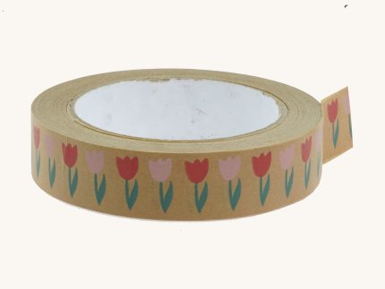 Babipur Kraft Eco Paper Tape - Tulips