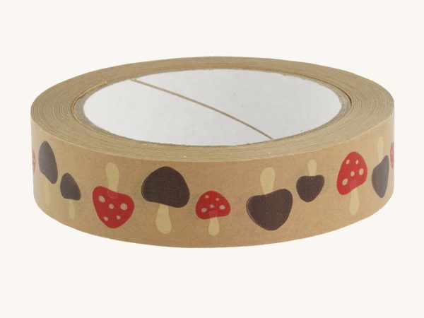 Babipur Kraft Eco Paper Tape - Mushrooms