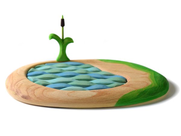 Bumbu Lake and Cattail Wooden Slotting Puzzle