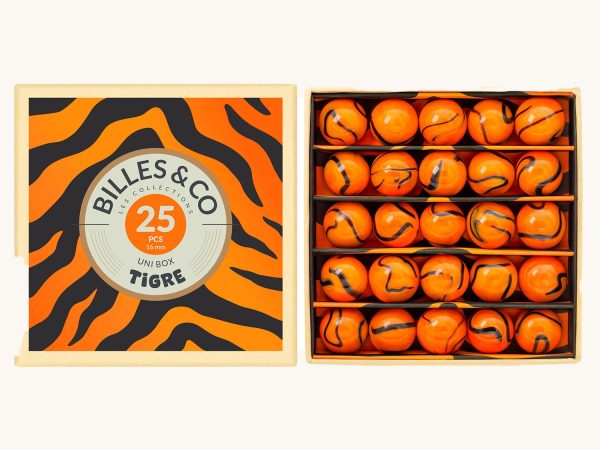 Billes & Co Tiger Marbles Mini Box - 25 Pack