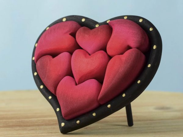 Bumbu Toys Red Hearts Puzzle Set