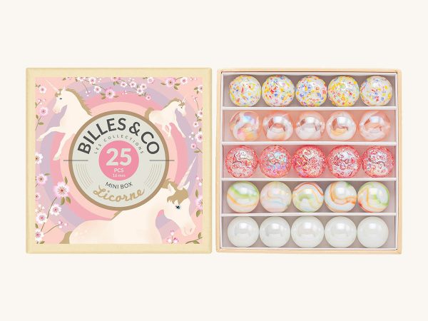Billes & Co Unicorn Marbles Mini Box - 25 Pack