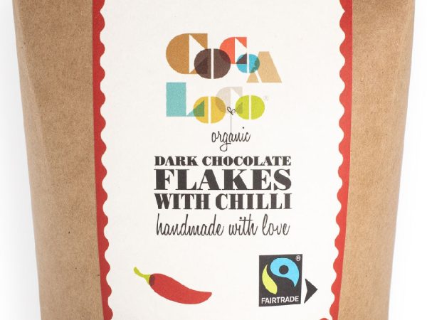 Cocoa Loco Dark Chocolate & Chilli Drinking Flakes 200g