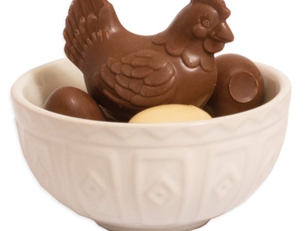 Cocoa Loco Hen on a Nest With Ceramic Bowl 130g