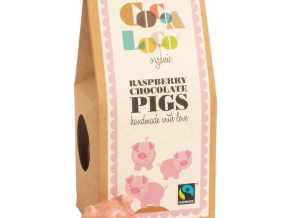 Cocoa Loco Raspberry Chocolate Pigs 100g