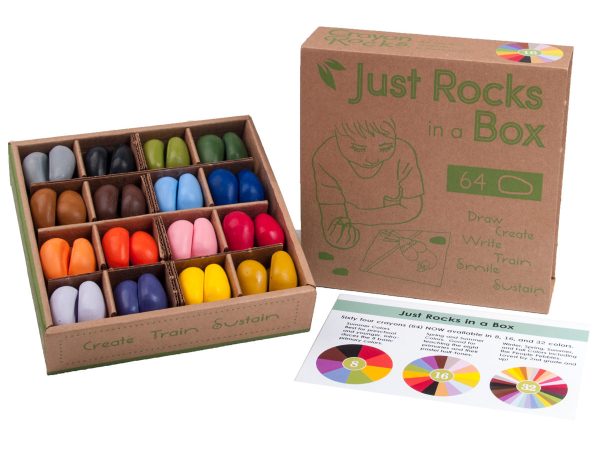 Crayon Rocks 'Just Rocks in a Box' - 64 Crayons, 16 Colours
