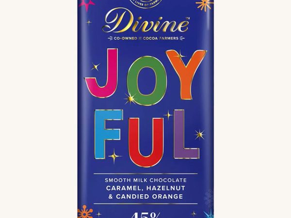Divine Fairtrade Joyful Christmas Milk Chocolate Bar 180g