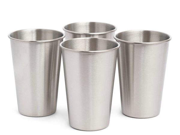 Elephant Box Stainless Steel Cups 350ml - 4 Pack