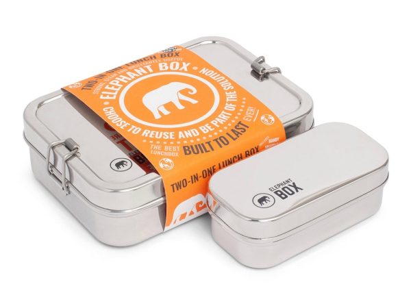 Elephant Box Single Tier Two In One Lunchbox 800ml / 200ml
