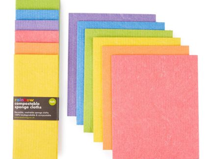 Ecoliving Compostable Rainbow Sponge Cleaning Cloths - 6 Pack