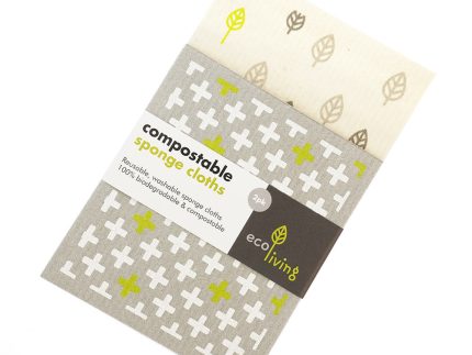 Ecoliving Compostable Sponge Cleaning Cloths 2 pack