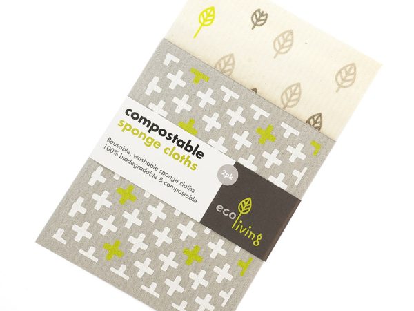 Ecoliving Compostable Sponge Cleaning Cloths 2 pack
