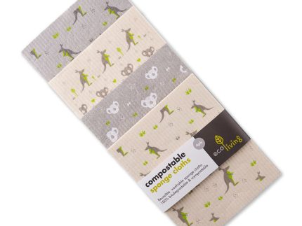 Ecoliving 4 Compostable Sponge Cleaning Cloths - Wildlife Rescue