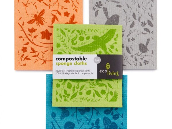 Ecoliving Compostable Sponge Cleaning Cloth - Botanic Garden