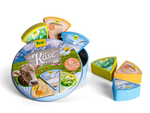 Erzi Cheese Wedges In A Tin Wooden Play Food