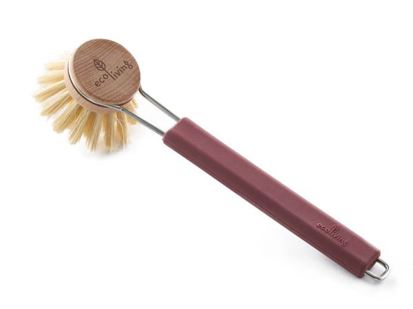 Ecoliving Dish Brush with Replaceable Head - Burgundy