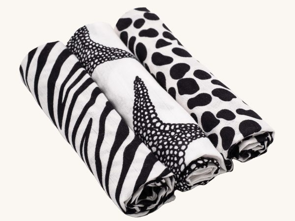 Etta Loves Organic Muslin Squares 3 Pack - Animal Print