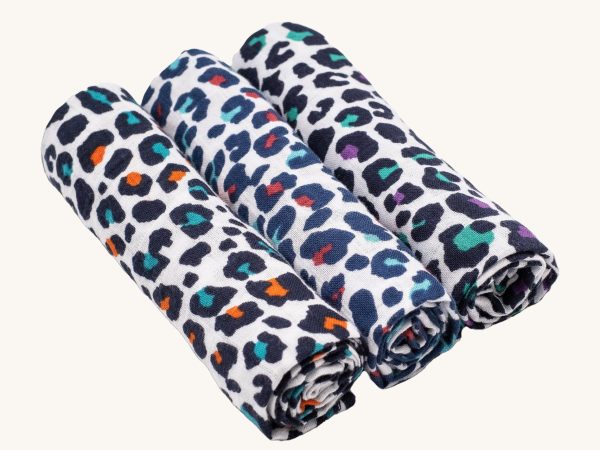 Etta Loves Organic Muslin Squares 3 Pack - Leopard Print