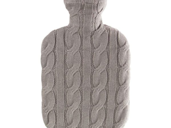 Ecoliving Natural Rubber Hot Water Bottle - Grey Stone