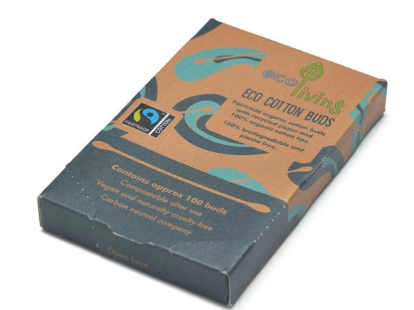 Ecoliving Organic Fairtrade Cotton Buds - 100 pack