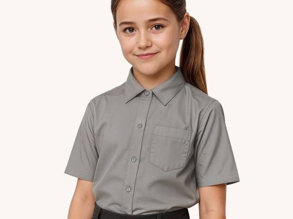 Eco Outfitters Grey Button-Up School Shirt - Short Sleeves
