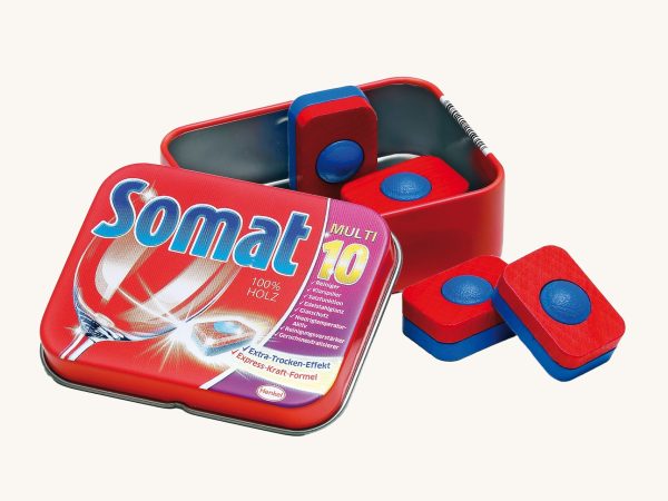 Erzi Toy Dishwasher Tabs in a Tin