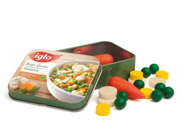 Erzi Vegetables Iglo In A Tin Wooden Play Food
