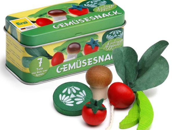 Erzi Vegetable Snacks In A Tin Wooden Play Food