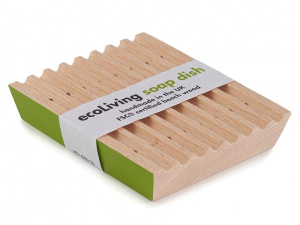 Ecoliving Wooden Soap Dish - Lime Green