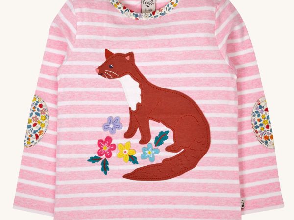Frugi Archer Applique Top - Pink / Pine Marten