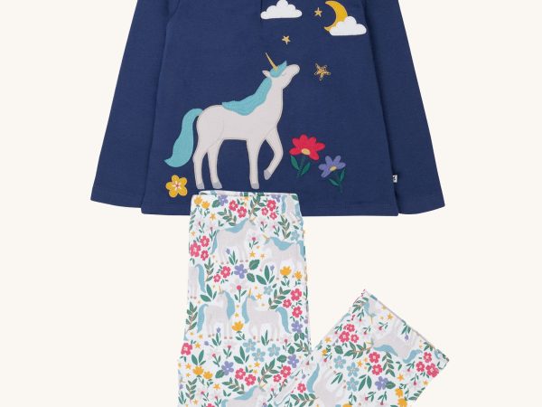 Frugi Alana Pyjamas - Navy / Unicorn Forest