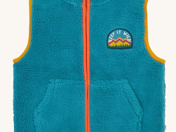 Frugi Bude Borg Fleece Gilet - Boat Blue
