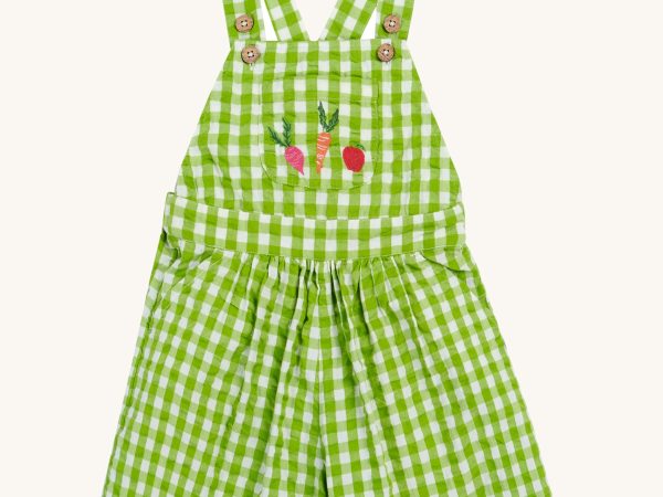 Frugi Cassie Culotte Dungarees - Macaw Gingham / Veg