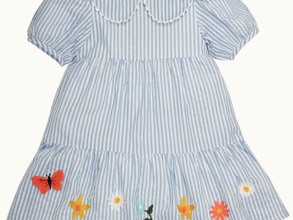 Frugi Cassie Collared Dress - Beach Hut Blue Stripe