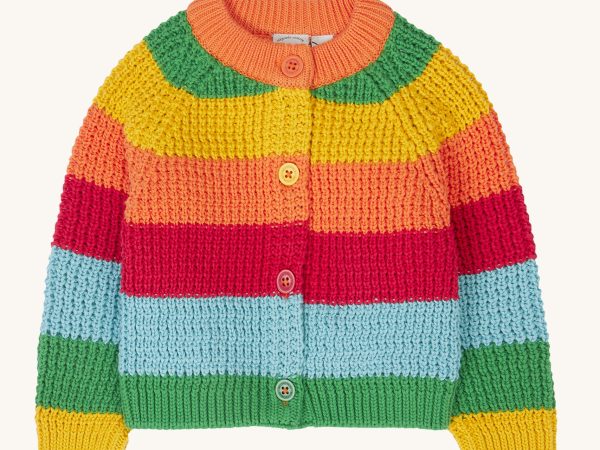 Frugi Cuddly Cardigan - Rainbow Stripe
