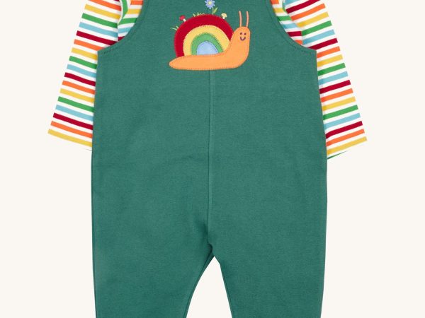 Frugi Coverack Dungaree Outfit - Green / Snail