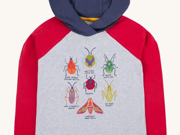 Frugi Compass Hooded Top - Grey / Bugs