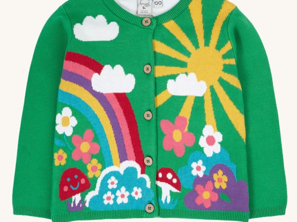 Frugi Corin Knitted Cardigan - Clover / Rainbow