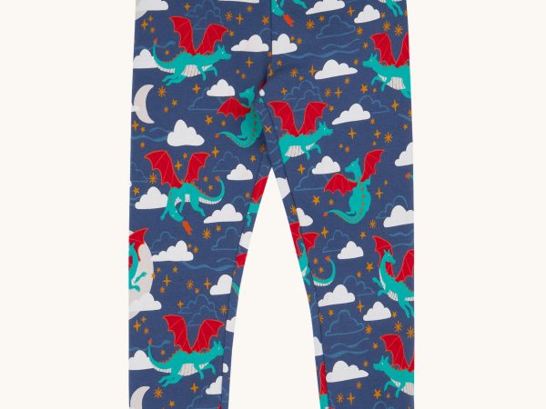 Frugi Cosy Leggings - Navy / Dragon Skies