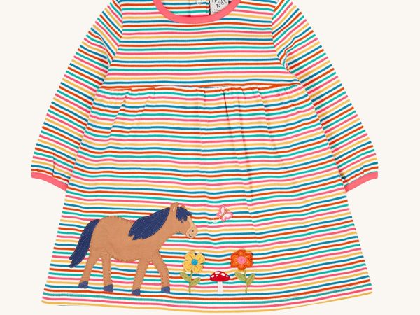 Frugi Dolcie Dress - Stripy / Horse