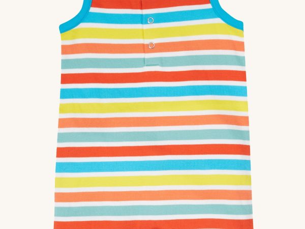 Frugi Dune Romper - Sea Rainbow Stripe