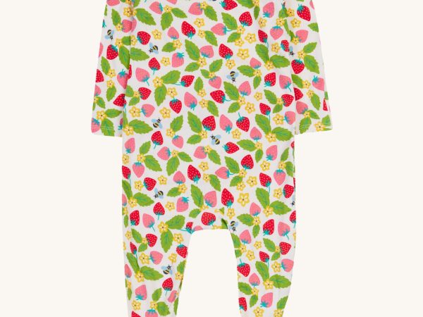 Frugi Easy Dressing Babygrow - Strawberry Field