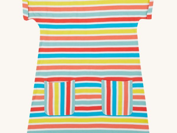 Frugi Faye Dress - Sea Rainbow Stripe